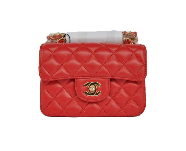 7A Replica Cheap Chanel Classic mini Flap Bag 1115 Red Sheepskin Golden Hardware